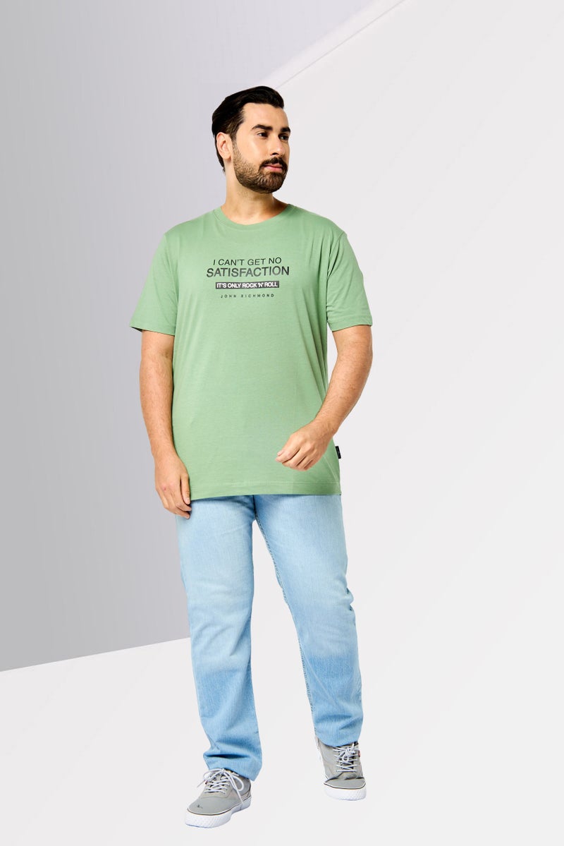 JOHN RICHMOND Men Crew Neck Short Sleeve Graphic Print T-shirt, Dark Sage - Image 2