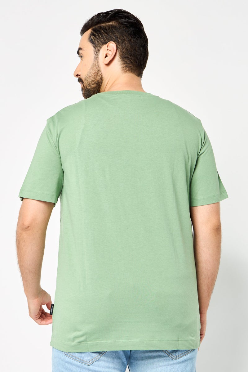 JOHN RICHMOND Men Crew Neck Short Sleeve Graphic Print T-shirt, Dark Sage - Image 4