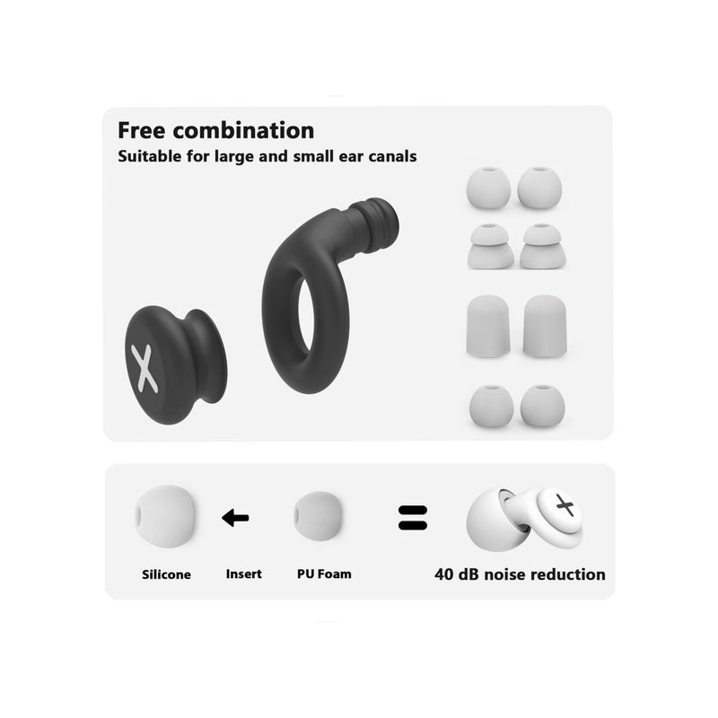 SOLARAE Noise Reduction Ear Plugs-40 dB Noise Cancelling Reusable Hearing Protection in Flexible Silicone for Sleeping, Traveling, Concerts, Work & Swimming,3 Wearing Styles, White - Image 5