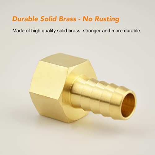 Besosay 1/2 Inch Hose Barb to 1/2 Inch NPT Female Thread Fitting, Brass Quick Connector Coupler Adapter Reducer Air M Type Quick-Connect Fitting (4 Pack) - Image 4