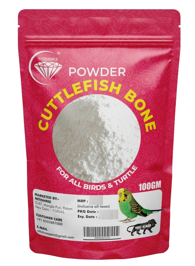 Nitishree® Premium Cuttlefish Bone Powder 100 Gram for Finches, Budgies, Conures, Lovebirds, Cockatiels, African Grey, Macaws, Cockatoo & All Birds - Image 1