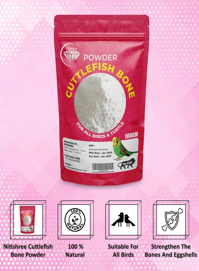 Nitishree® Premium Cuttlefish Bone Powder 100 Gram for Finches, Budgies, Conures, Lovebirds, Cockatiels, African Grey, Macaws, Cockatoo & All Birds - Image 3