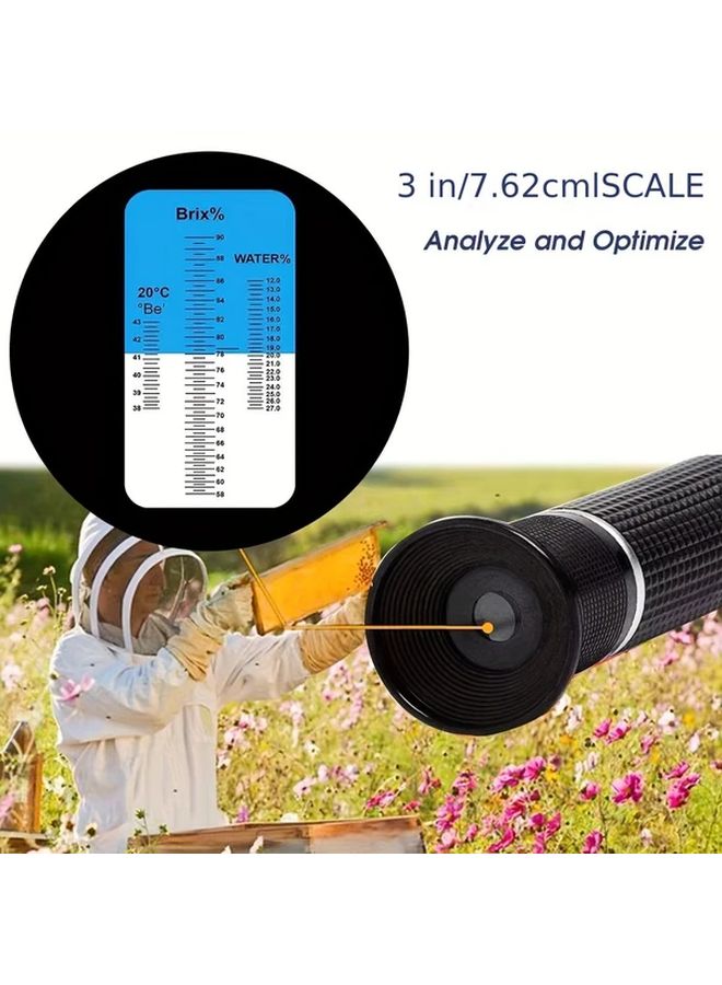 1 قطعة مقياس انكسار العسل 3 في 1 جهاز اختبار بريكس والرطوبة مع ATC لقياس جودة العسل بدقة - Image 4