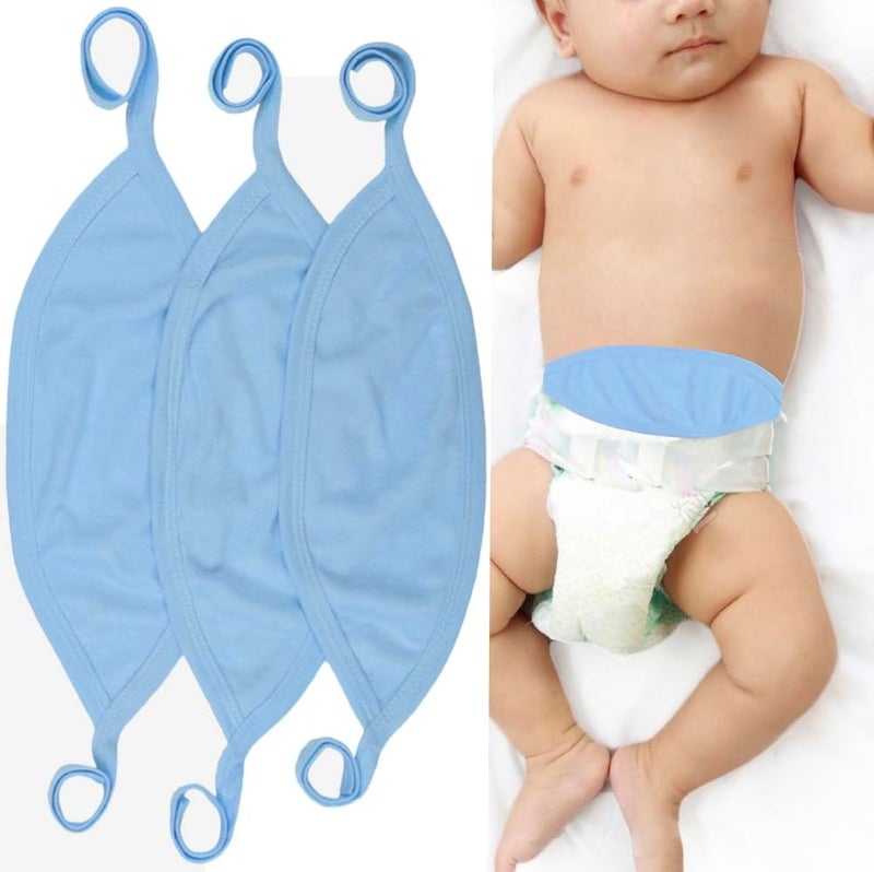 ToBeInStyle Babies 3 Pack Comfortable Newborn Baby Belly Binder Blue One Size