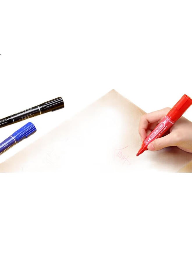 Comix Dual-Tip Oil-Based Marker Pens, 10-Pack, Thick Red, For Sign-In Marking, Express Delivery, Logistics, Warehouse Packing Use, Quick-Drying Ink, Mk803 - Image 2