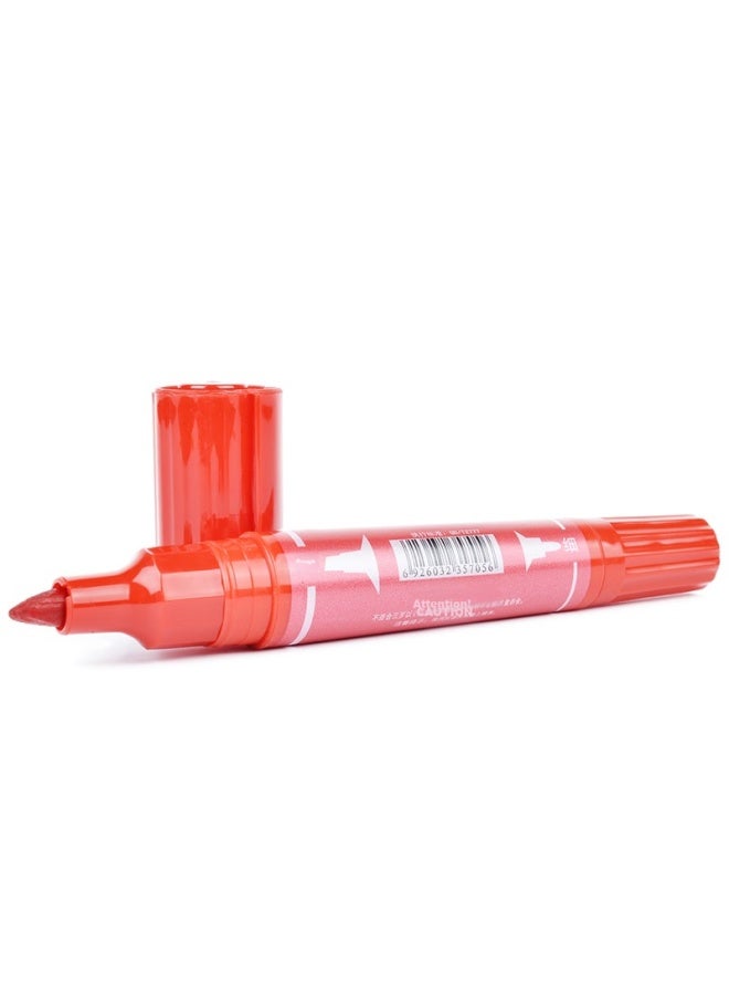 Comix Dual-tip Oil-based Marker Pens, 10-pack, Thick Red, For Sign-in Marking, Express Delivery, Logistics, Warehouse Packing Use, Quick-drying Ink, Mk803 - Image 4