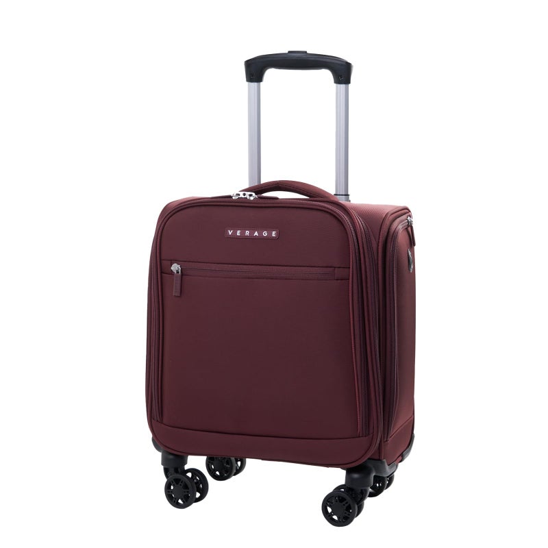 Verage Underseat Carry On Luggage with Wheels, 14.5-Inch Spinner Small Suitcase, Softside Lightweight Travel Bag for Men and Women, Airplane Carry On Bag, Burgundy Red - Image 1