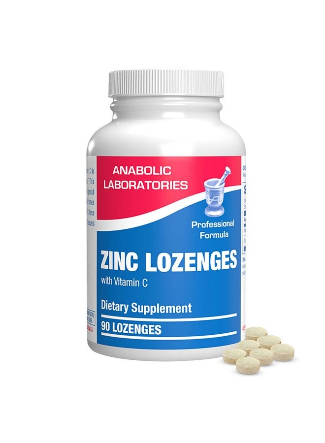 Anabolic Laboratories Zinc Lozenges with Vitamin C for Immune Support - High Absorption Vitamin C and Zinc Lozenges for Adults Daily and Seasonal Wellness - Tasty Zinc and Vitamin C Lozenges - 90 Count (Orange Flavor) - Image 1