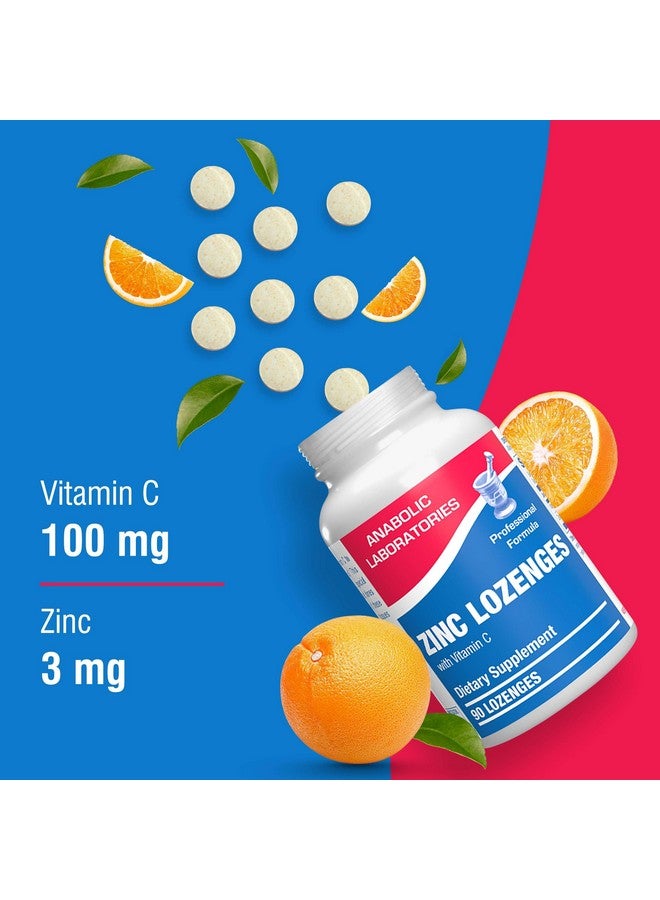 Anabolic Laboratories Zinc Lozenges with Vitamin C for Immune Support - High Absorption Vitamin C and Zinc Lozenges for Adults Daily and Seasonal Wellness - Tasty Zinc and Vitamin C Lozenges - 90 Count (Orange Flavor) - Image 3