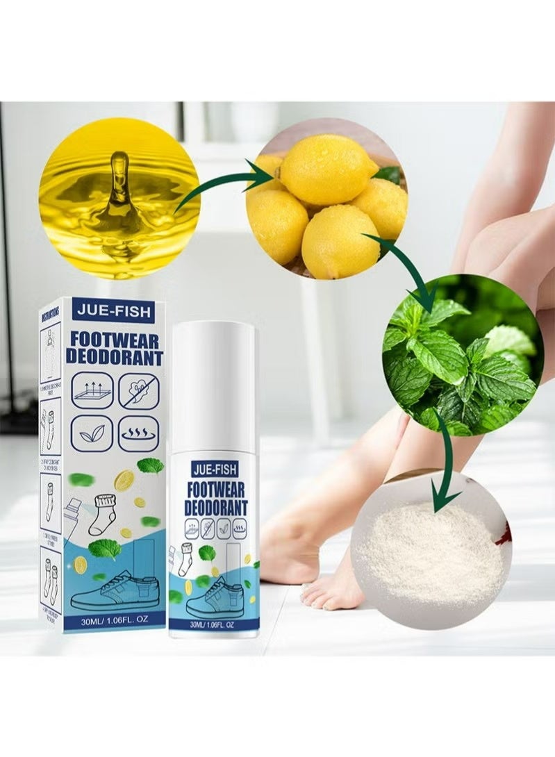 JUE-FISH Footwear Deodorant Natural Shoe Deodorizer Spray Refreshing Foot Spray Odor Remover Muti Purpose Foot Odor for Shoes Sneakers Boots Sandals Shoe Shock Antibacterial Spray Shoe And Socks Freshener - Image 3