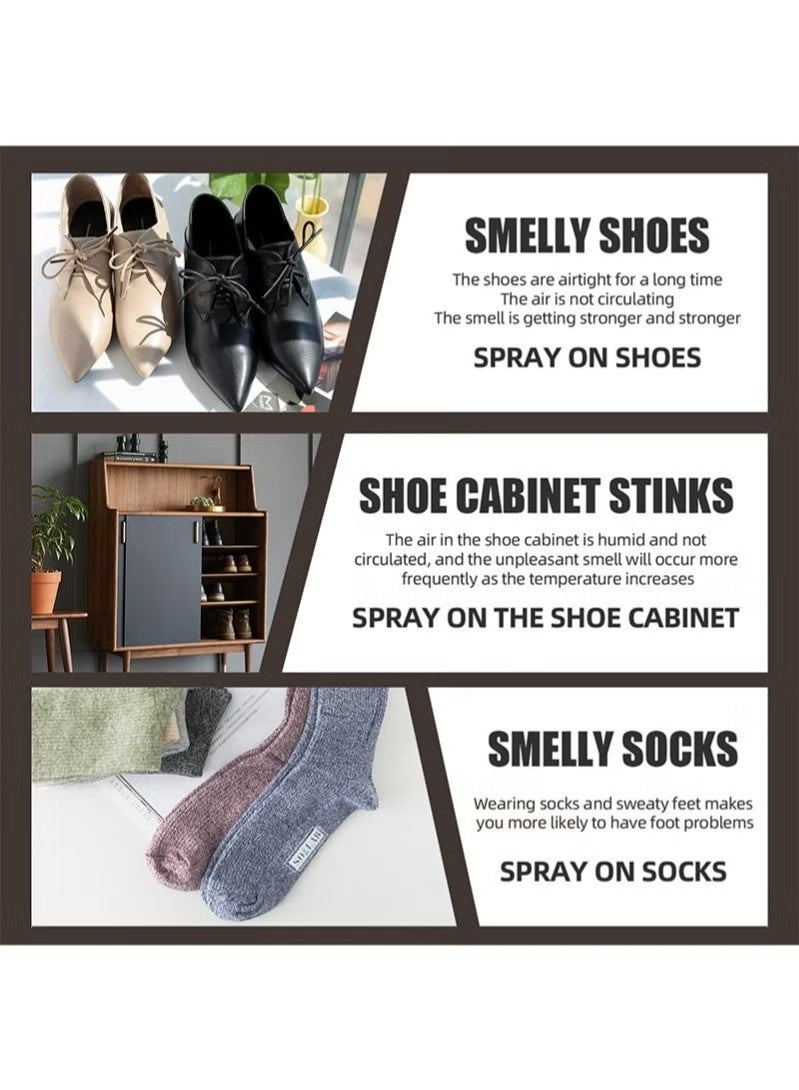 JUE-FISH Footwear Deodorant Natural Shoe Deodorizer Spray Refreshing Foot Spray Odor Remover Muti Purpose Foot Odor for Shoes Sneakers Boots Sandals Shoe Shock Antibacterial Spray Shoe And Socks Freshener - Image 5