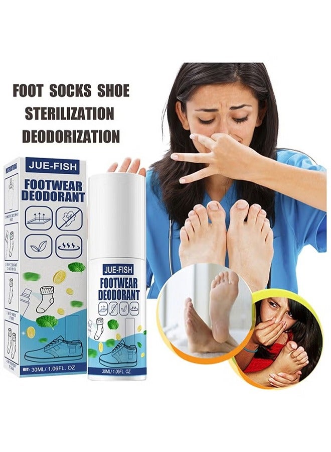 JUE-FISH Footwear Deodorant Natural Shoe Deodorizer Spray Refreshing Foot Spray Odor Remover Muti Purpose Foot Odor for Shoes Sneakers Boots Sandals Shoe Shock Antibacterial Spray Shoe And Socks Freshener - Image 1