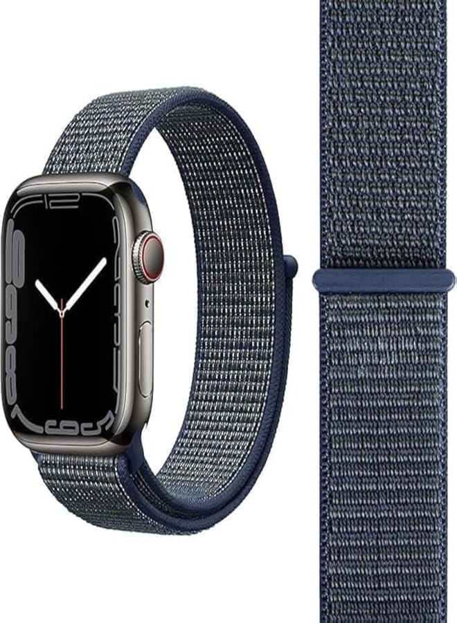 Next Next Store Compatible with iWatch Band Series 1/2/3/4/5/67/8/9 38/40/41 Women Men, Breathable Elastic Nylon Velcro Loop Square Buckle