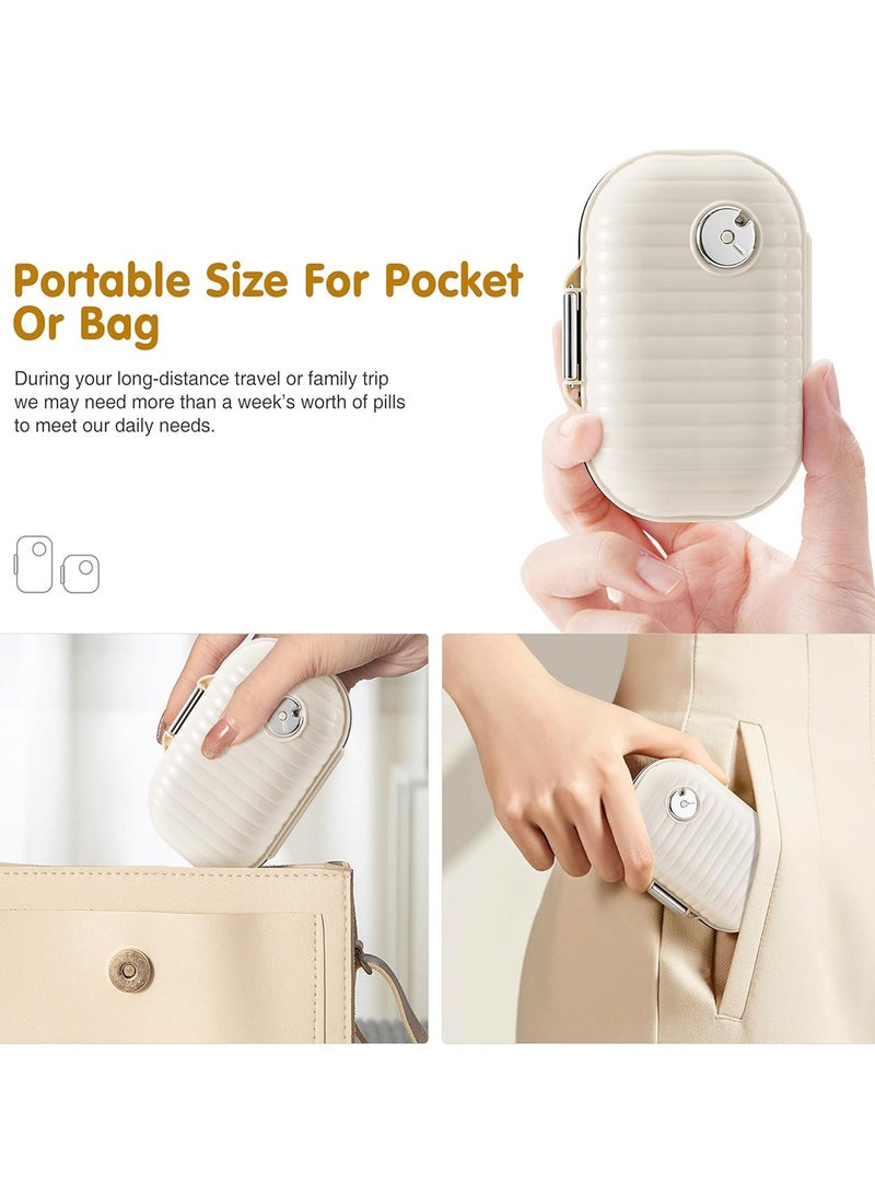 منظم حبوب السفر, حافظة حبوب منع الحمل المحمولة ذات 7 أقسام,  لتتبع الفيتامينات والمكملات الغذائية والأدوية, أساسيات السفر - Image 5