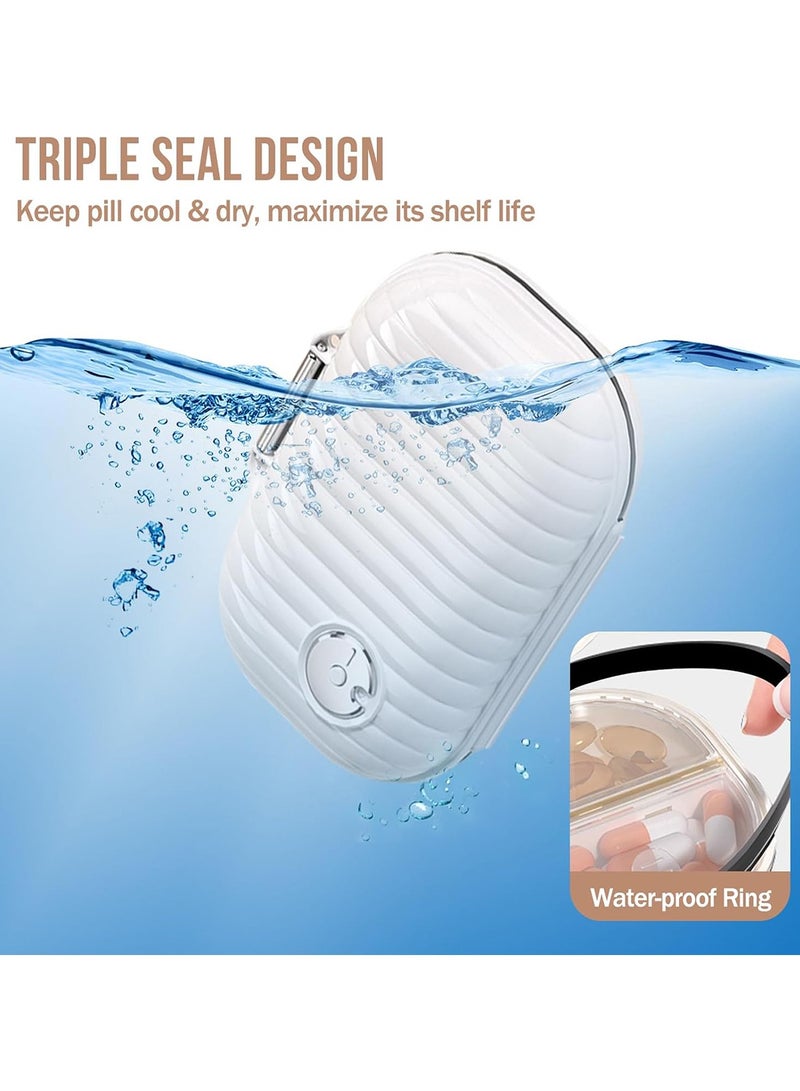 منظم حبوب السفر, حافظة حبوب منع الحمل المحمولة ذات 7 أقسام,  لتتبع الفيتامينات والمكملات الغذائية والأدوية, أساسيات السفر - Image 3