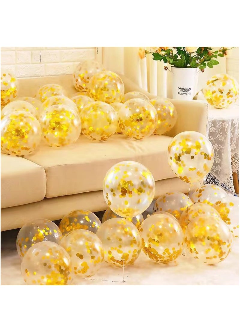 30pcs Gold Confetti Latex Balloons 12inch For Ramadan Eid Party Decoration - Image 1