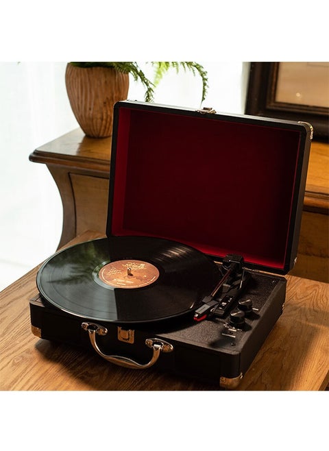 Vinyl Record Player,Vintage Portable Suitcase-Shaped Phonograph with Built-in Speakers,3-Speed Belt-Driven ,Supports USB / Bluetooth / Vinyl Playback / AUX Input / RCA Output, Meaningful Gift For Parents or Good Friends