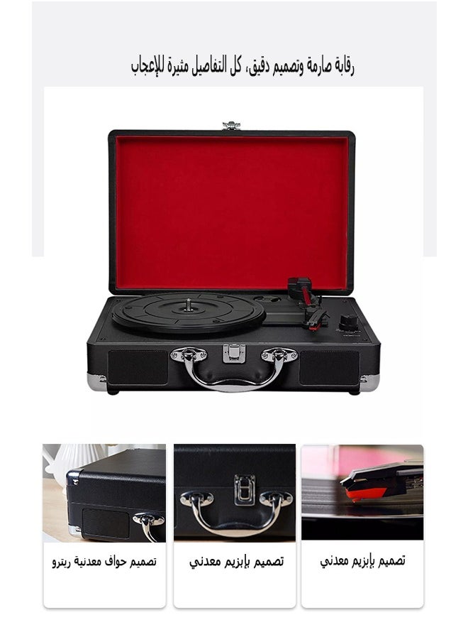 Generic - Vinyl Record Player,Vintage Portable Suitcase-Shaped Phonograph with Built-in Speakers,3-Speed Belt-Driven ,Supports USB / Bluetooth / Vinyl Playback / AUX Input / RCA Output, Meaningful Gift For Parents or Good Friends - Image 1