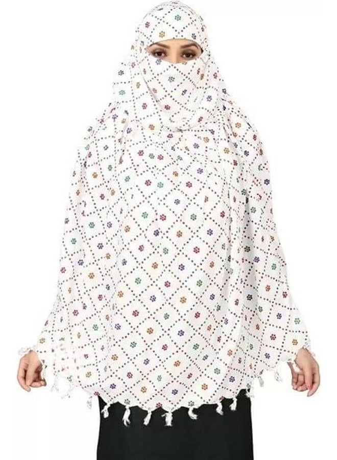 Soft Cotton Breathable Sun Protection Scarf For Women | Scarf Cum Mask | Universal Size | For Girl & Women | Light Weight (Butterfly - White) - Image 5