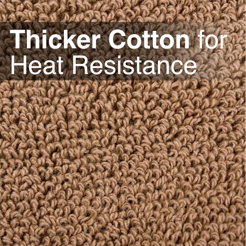 Ritz Terry Potholder & Hot Pad: Heat Resistant, Durable 100% Cotton – Ergonomically Designed for Optimal Grip, Easy-Care Machine Washable, Perfect for Your Kitchen – Mocha Brown, 2-Pack - Image 3