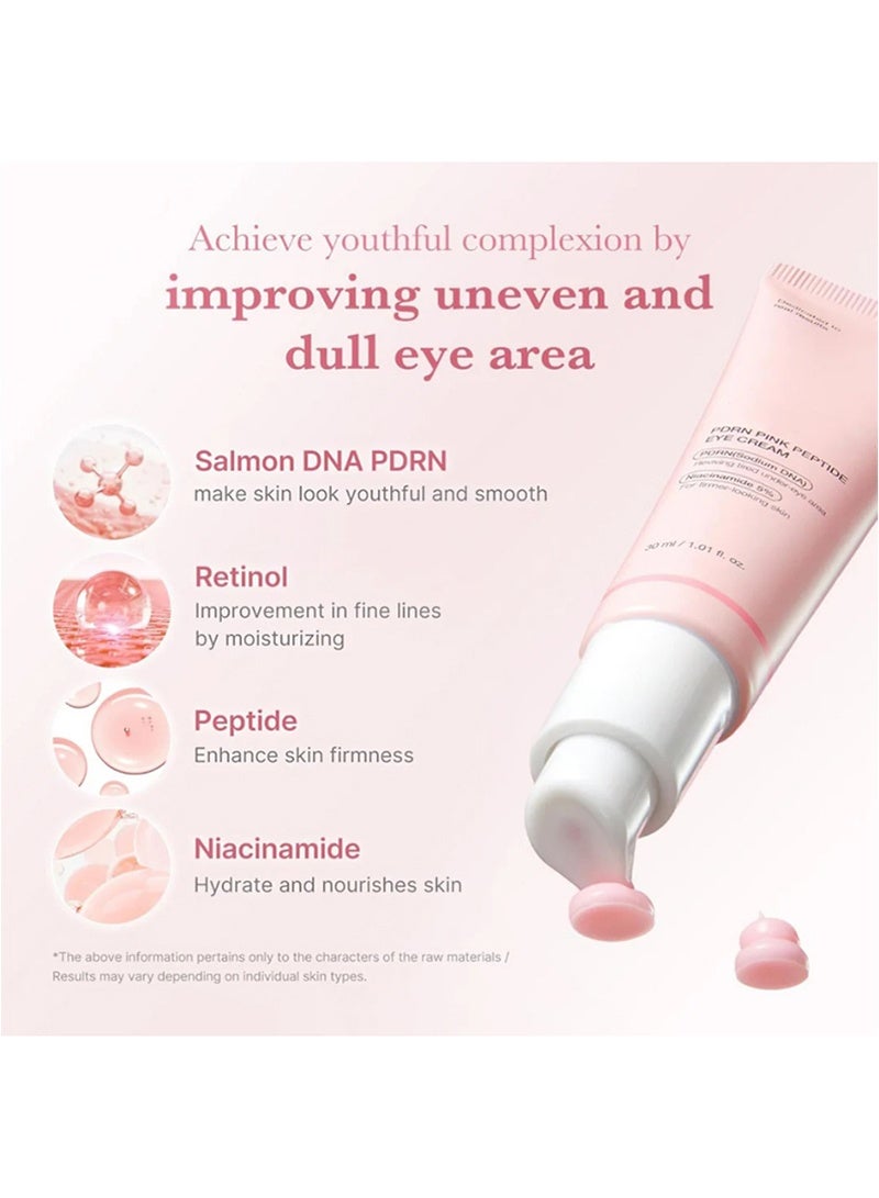 Salmon DNA PDRN Pink Peptide Duo:Pink Glow Serum and Salmon DNA PDRN Pink Peptide Eye Serum,Peptide,Niacinamide for Hydrating Moisturizing and Firming,Uneven Skin Tone - Image 2
