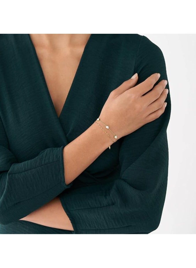 FOSSIL Teardrop JF04317710 Women's Link Bracelet Mother of Pearl White, Total Length: 16.5cm + 2.5cm, Stainless Steel, No gemstone  - Image 5