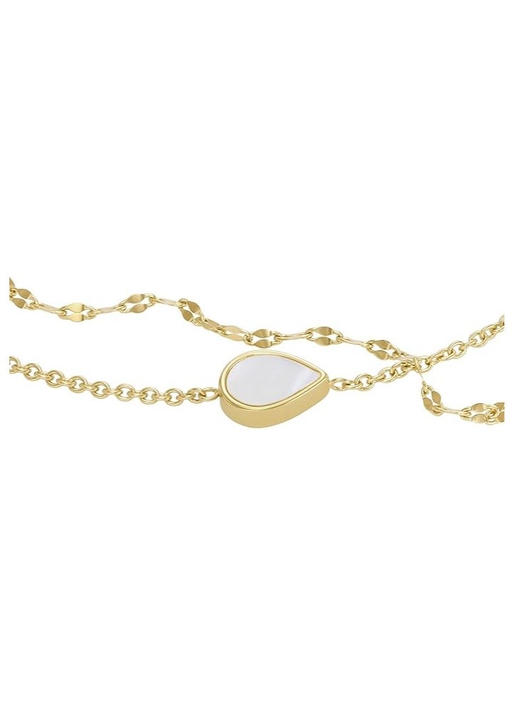 FOSSIL Teardrop JF04317710 Women's Link Bracelet Mother of Pearl White, Total Length: 16.5cm + 2.5cm, Stainless Steel, No gemstone  - Image 3