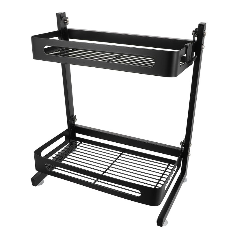 Stainless Steel Double Layer Kitchen Storage Rack with Removable Shelves for Spice and Food Organization - Image 2