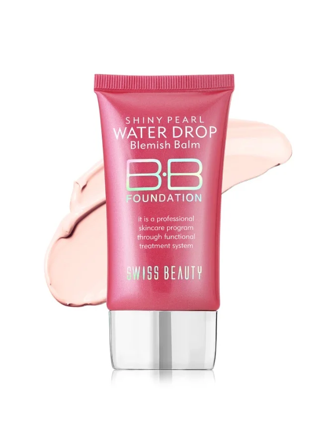 Swiss Beauty Swiss Beauty Matte Shiny Pearl Water Drop Blemish Long Lasting Balm BB Lightweight, Liquid Foundation, Face Makeup, Shade-03, 40ml