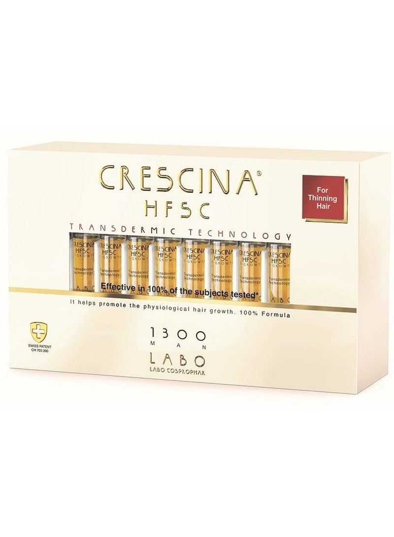 Crescina Transdermic Re-Growth Hfsc Vials for Men 1300(advanced stage)20units - Image 1
