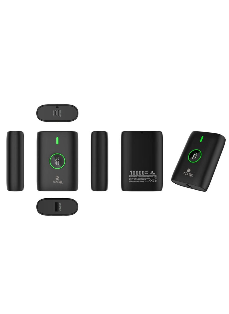 Zoom Plus ZP-888 10000 mAh Economia Fast Charging Power Bank 5V/2.1A MAX Black  - Image 2
