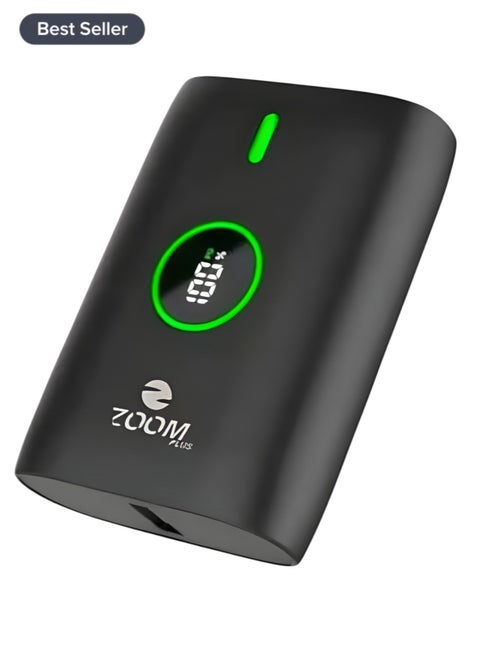 ZP-888 باور بانك إكونوميا للشحن السريع سعة 10000 مللي أمبير في الساعة 5 فولت/2.1 أمبير كحد أقصى أسود