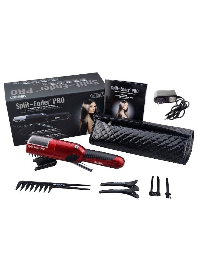 Split ender Pro Rechargeable Cordless Split End Hair Trimmer for Dry, Damaged and Brittle Split Ends - Red - Image 2