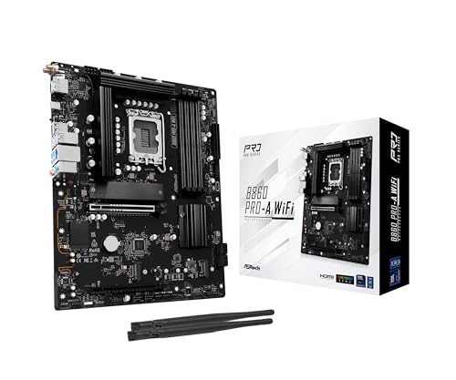 ASRock B860 Pro A WiFi 6E Intel Core Ultra DDR5 8666 MHz 256GB M2 LGA1851 ATX Motherboard BIOS Flashback SATA3 60 Gbs PCIe 50