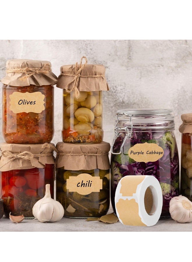 250 قطعة من ملصقات برطمانات المربى ذاتية اللصق، ملصقات ورق كرافت طبيعي، ملصقات زجاجات للبرطمانات، بطاقات هدايا عيد الميلاد، زينة حرفية - Image 3
