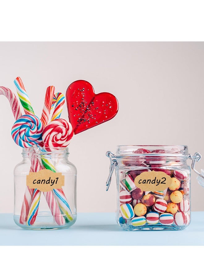 250 قطعة من ملصقات برطمانات المربى ذاتية اللصق، ملصقات ورق كرافت طبيعي، ملصقات زجاجات للبرطمانات، بطاقات هدايا عيد الميلاد، زينة حرفية - Image 5