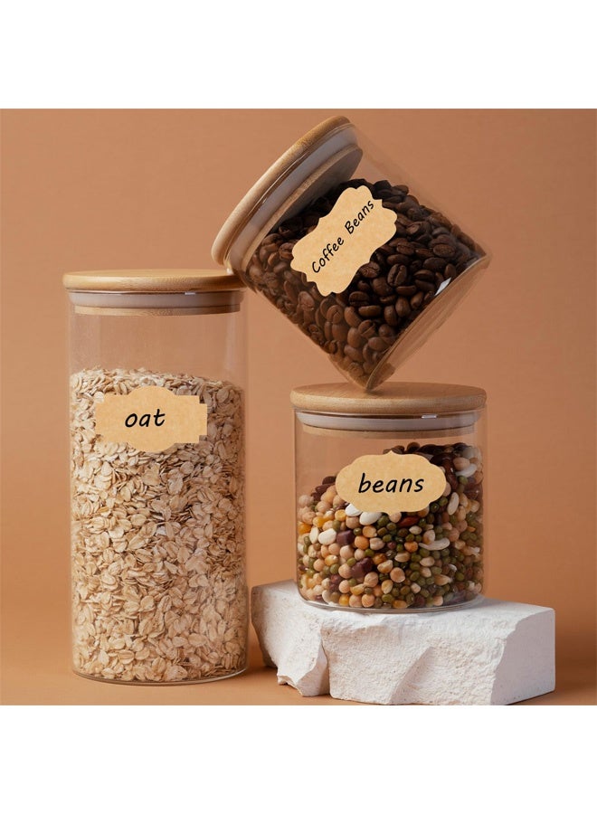 250 قطعة من ملصقات برطمانات المربى ذاتية اللصق، ملصقات ورق كرافت طبيعي، ملصقات زجاجات للبرطمانات، بطاقات هدايا عيد الميلاد، زينة حرفية - Image 4