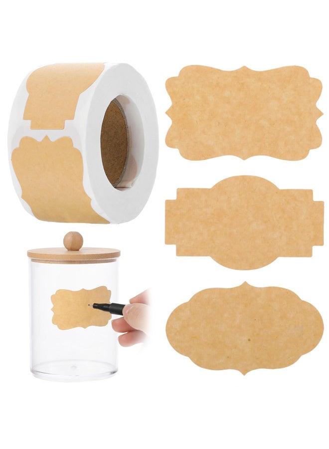 250 قطعة من ملصقات برطمانات المربى ذاتية اللصق، ملصقات ورق كرافت طبيعي، ملصقات زجاجات للبرطمانات، بطاقات هدايا عيد الميلاد، زينة حرفية - Image 1