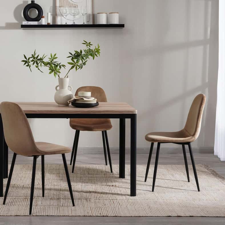 Pan Home طاولة طعام 4 مقاعد ريكر - طبيعية وسوداء - Image 3