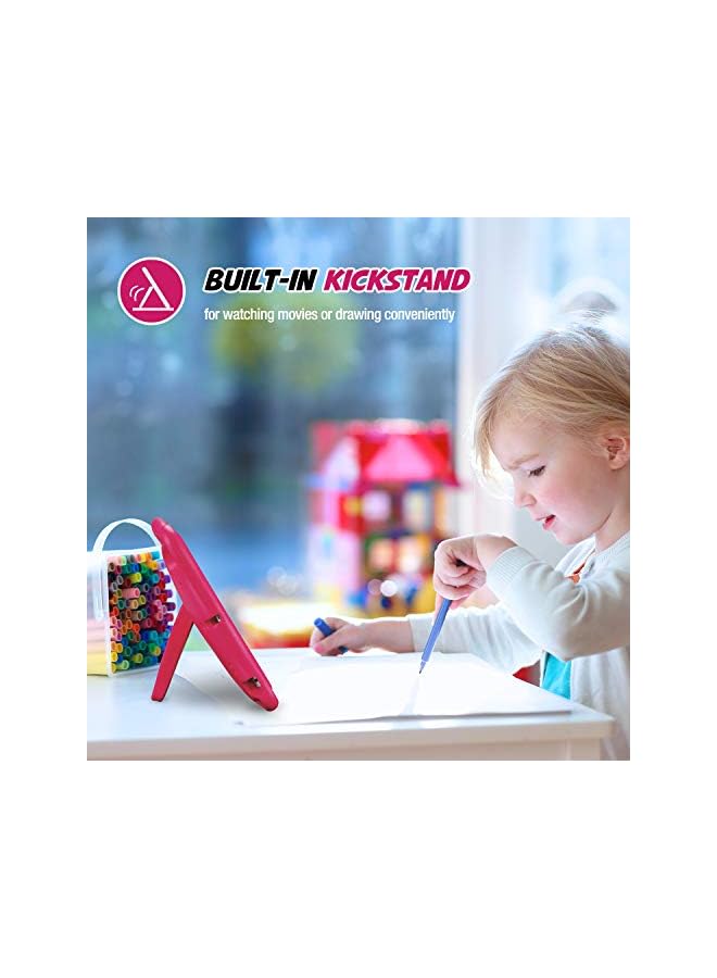 Procases Kids Case For Ipad 9.7 2018 2017 (6Th 5Th Gen) / Ipad Pro 9.7 / Ipad Air 2 / Air 1, Ultra Shockproof Lightweight Rugged Cover Protective Case With Handle Kickstand -Magenta - Image 3