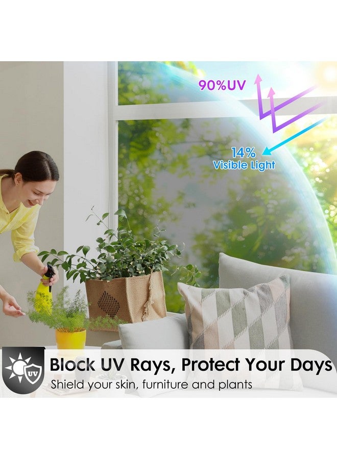 rabbitgoo Window Privacy Film One Way Window Tint for Home, Removable Reflective Heat Sun Blocking Anti UV Glass Door Covering, Mirror Tinting Film House Office, 17.5 in X 6.5 Feet, Black Silver - Image 3