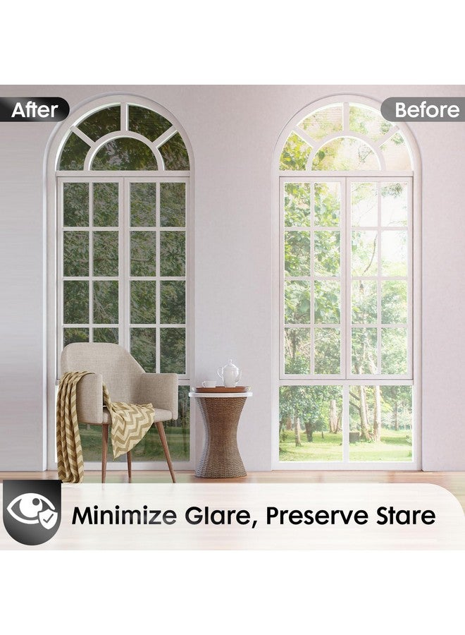 rabbitgoo Window Privacy Film One Way Window Tint for Home, Removable Reflective Heat Sun Blocking Anti UV Glass Door Covering, Mirror Tinting Film House Office, 17.5 in X 6.5 Feet, Black Silver - Image 5