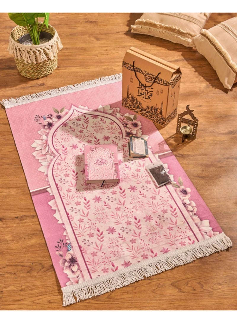 "Ramadan Box (Prayer Mat + Quran + Incense Burner + Remembrance Items + Incense) Give gifts and you will love one another. High quality materials. " - Image 1