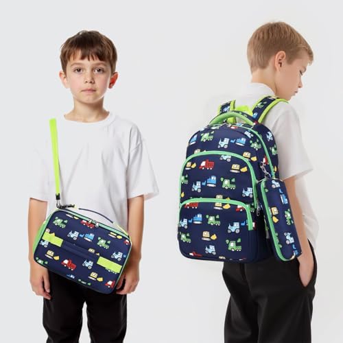 mygreen Kids Backpack Set 3in1 School Backpack with Lunch Box Pencil Case for Boys Girls Lightweight Durable for Daycare Picnic Outdoor Travel Dark Blue Rocket - Image 3