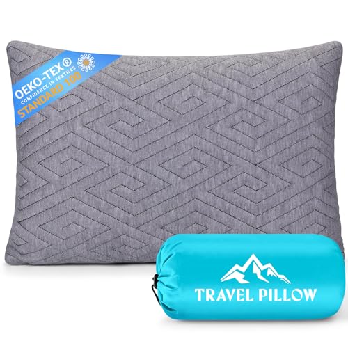1 MIDDLE ONE Travel Pillow for Sleeping Camping, Memory Foam Small Pillow with Breathable Cover for Backpacking, Airplane, Car (15.5 X 12 Inch) - Image 1