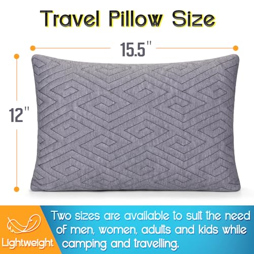 1 MIDDLE ONE Travel Pillow for Sleeping Camping, Memory Foam Small Pillow with Breathable Cover for Backpacking, Airplane, Car (15.5 X 12 Inch) - Image 2