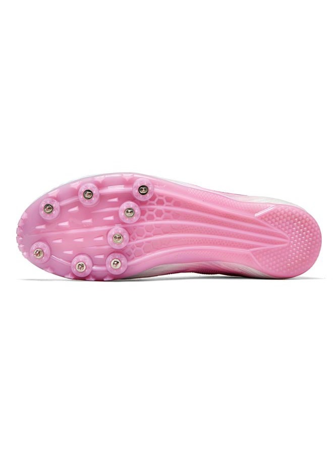 WESHIRUN Track and Field Shoes for Men Women 8 Spikes Boys and Girls Kids Running Racing Shoes, Peach Pink, 6.5 Women/5 Men - Image 5