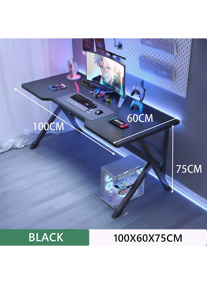Gaming Desk, 100CM Computer Desk, K-Shaped Gaming Table, PC Gaming Workstation Home Office Desks, Space-saving, Steel Frame Table Legs