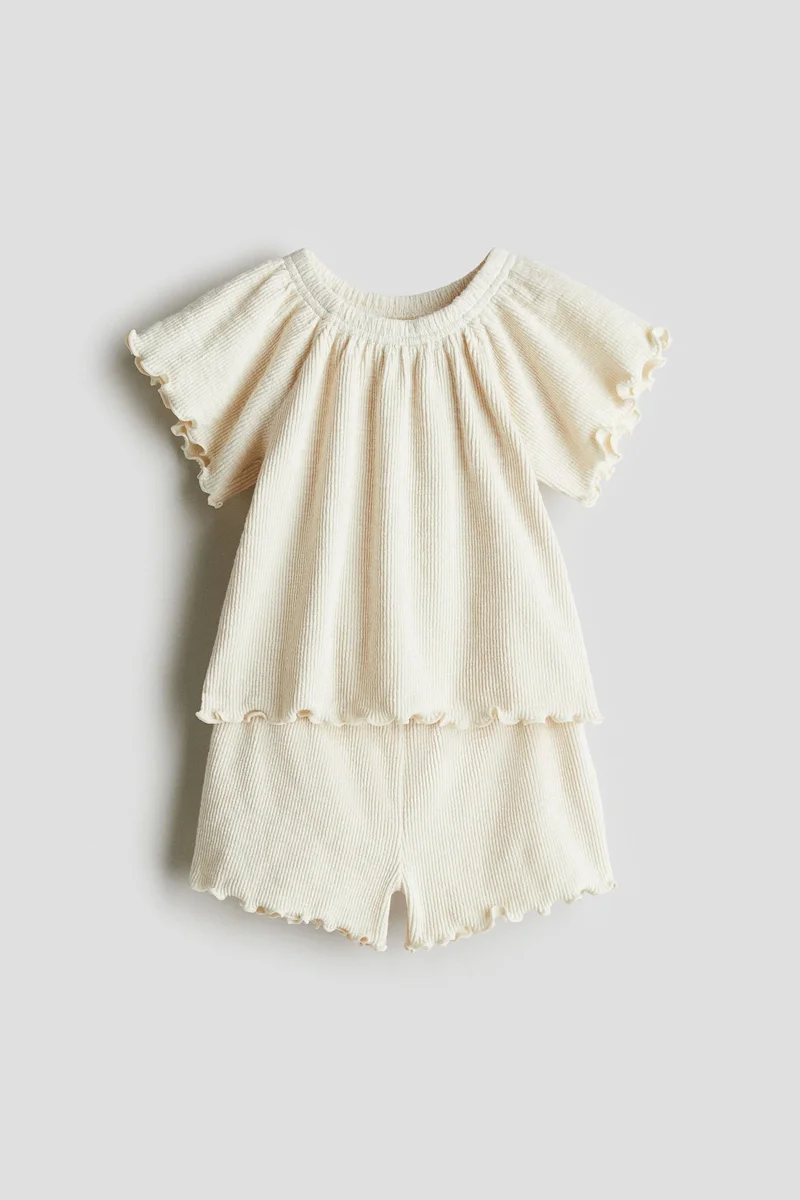 H&M 2-piece ribbed jersey set