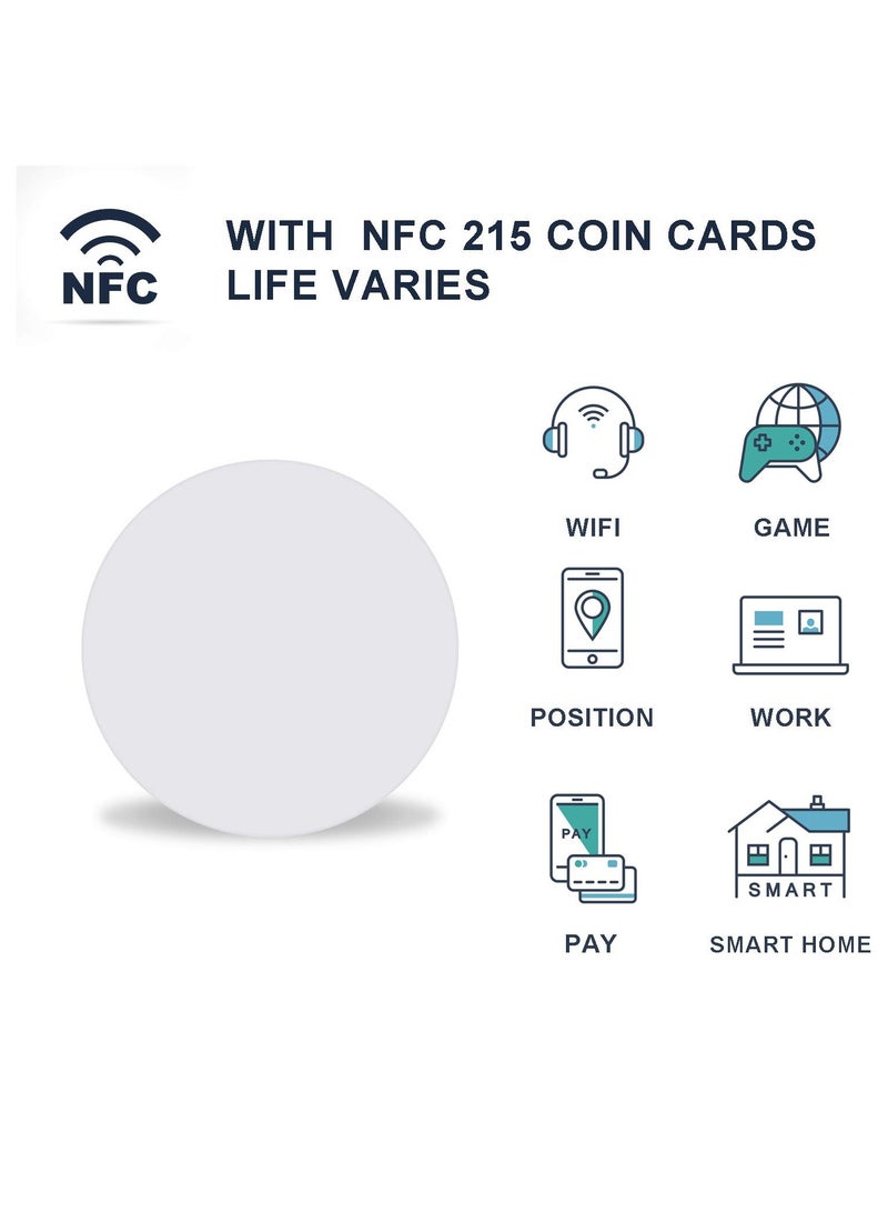 Excefore 50pcs NFC 215 Cards, NTAG215 NFC Round Cards NFC 215 Card Tag Compatible with TagMo and Amiibo and NFC Enabled Mobile Phones and Devices  - Image 4